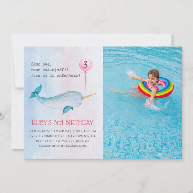 Invitación de cumpleaños para Narval (Anverso)