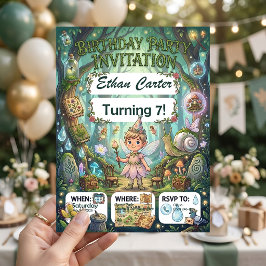 Invitación de cumpleaños para niña con jardín de h