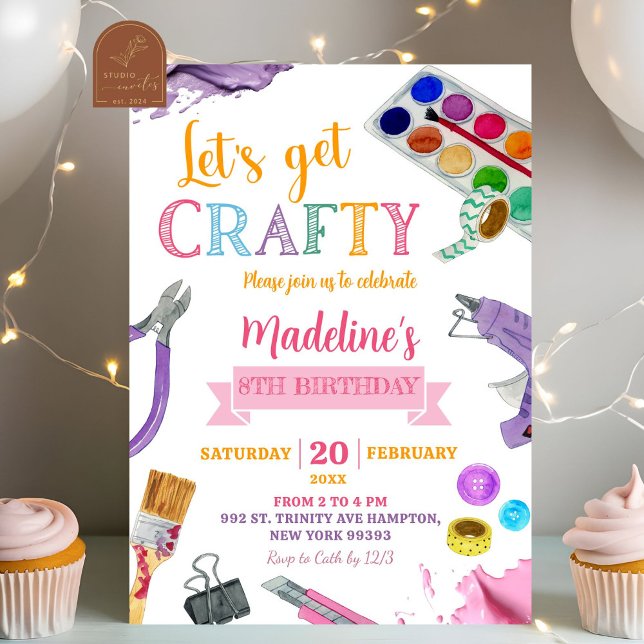 Invitación de cumpleaños para niña creativa y colo (Subido por el creador)