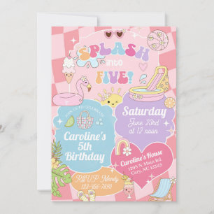 Invitación de cumpleaños para niña de cinco años p