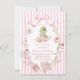 Invitación de cumpleaños para niña, fiesta de té c