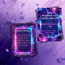 Invitación de cumpleaños para niña gamer - Editabl