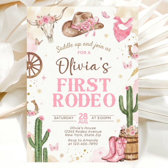 Invitación de cumpleaños para niña Primer Rodeo (Subido por el creador)