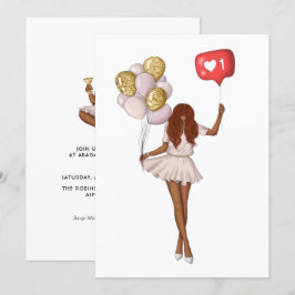 Invitación de cumpleaños para niña trendy