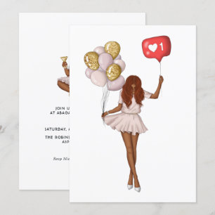 Invitación de cumpleaños para niña trendy