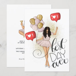 Invitación de cumpleaños para niña trendy