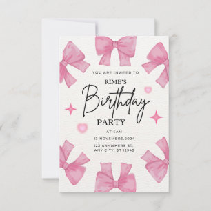 Invitación de cumpleaños para niñas