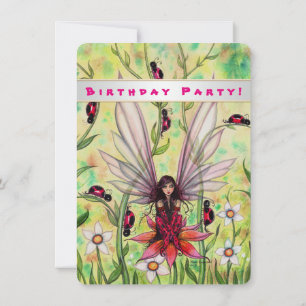 Invitación de cumpleaños para niñas con fantasía d