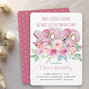 Invitación de cumpleaños para niñas Cookies y Flor