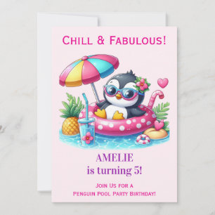 Invitación de cumpleaños para niñas Fiesta de pisc