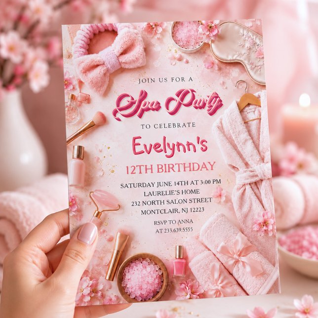 Invitación de cumpleaños para niñas: Fiesta de Spa (Subido por el creador)