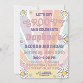 Invitación de cumpleaños para niñas Groovy Hippy S