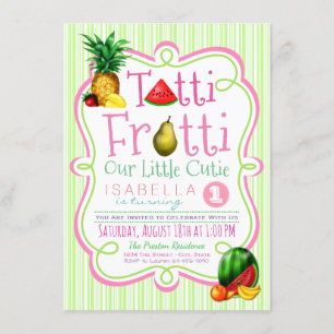Invitación de cumpleaños para niñas Tutti Frutti