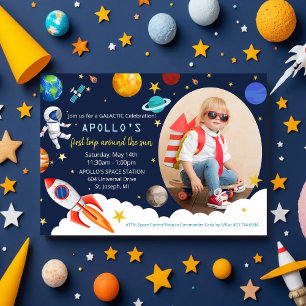 Invitación de cumpleaños para niño astronauta de C