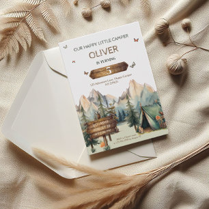 Invitación de cumpleaños para niño aventurero feli