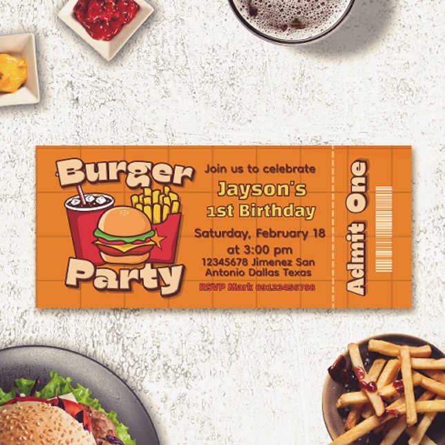 Invitación de cumpleaños para niño con fiesta de h (Subido por el creador)