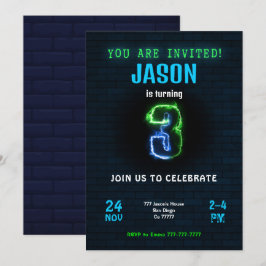 Invitación de cumpleaños para niño de 3 años