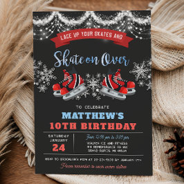Invitación de cumpleaños para niño patinando sobre