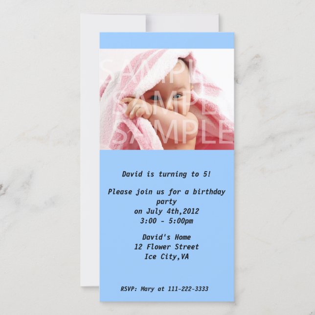 invitación de cumpleaños para niños (Anverso)