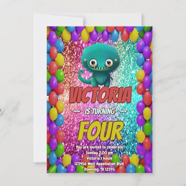 Invitación de cumpleaños para niños (Anverso)