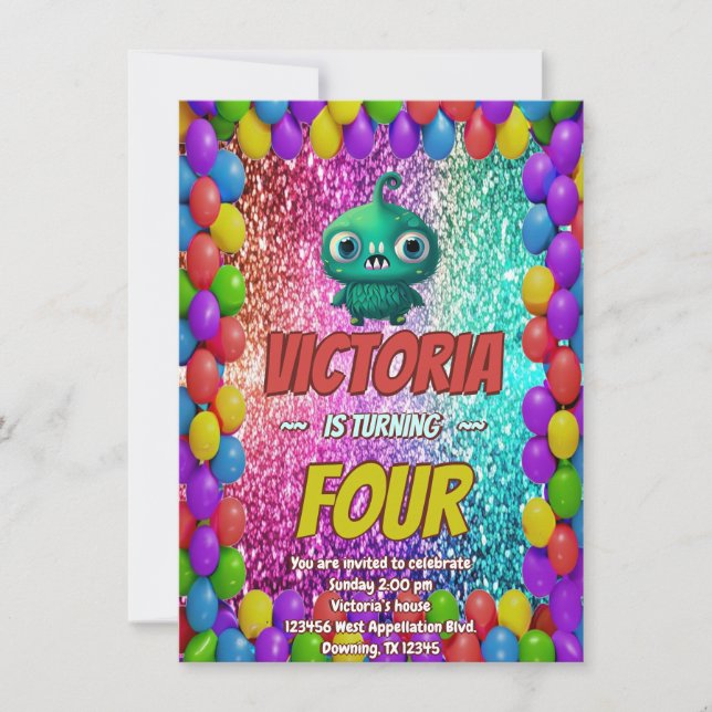 Invitación de cumpleaños para niños (Anverso)