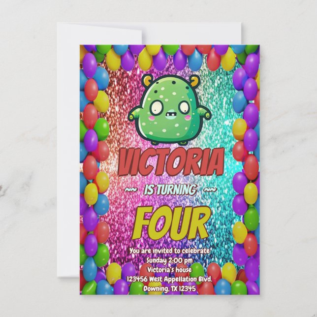 Invitación de cumpleaños para niños (Anverso)