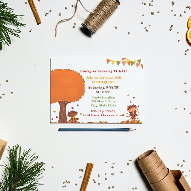 Invitación de cumpleaños para niños a caer (Subido por el creador)