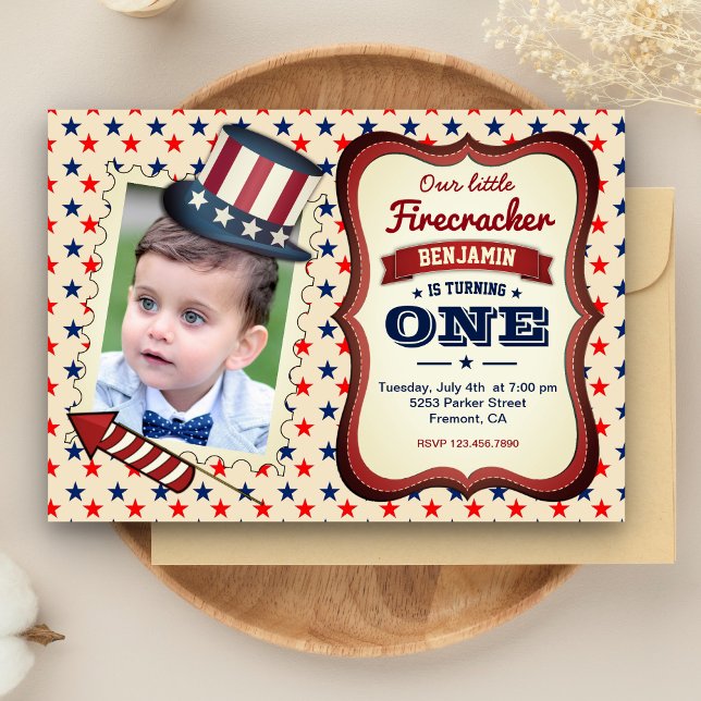Invitación de cumpleaños para niños al 4 de julio  (Subido por el creador)