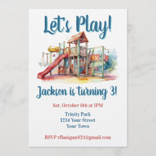 Invitación de cumpleaños para niños al parque infa