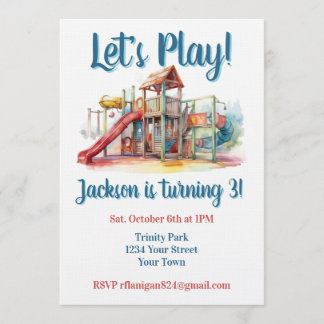 Invitación de cumpleaños para niños al parque infa