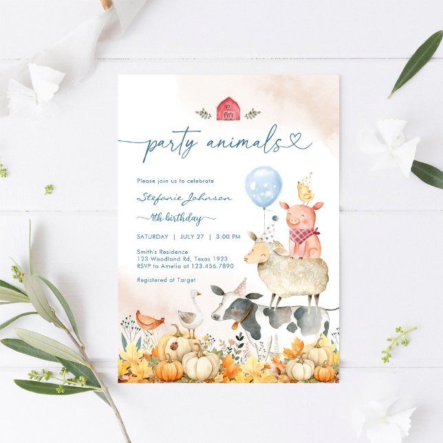 Invitación de cumpleaños para niños Animales de fi (Subido por el creador)