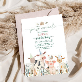 Invitación de cumpleaños para niños Animales de fi