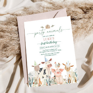 Invitación de cumpleaños para niños Animales de fi