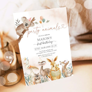 Invitación de cumpleaños para niños Animales de fi