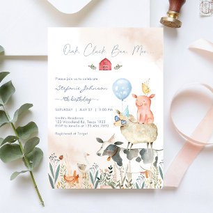 Invitación de cumpleaños para niños Animales de fi