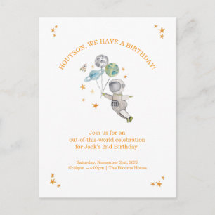Invitación de Cumpleaños para Niños Astronautas