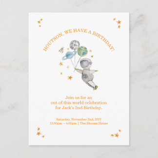 Invitación de Cumpleaños para Niños Astronautas | 