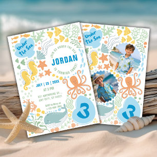 Invitación de cumpleaños para niños 'Bajo el mar' 