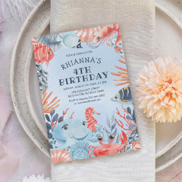 Invitación de cumpleaños para niños bajo el mar
