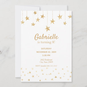 Invitación de cumpleaños para niños blancos y de o