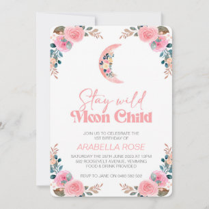 Invitación de cumpleaños para niños Chicas de luna