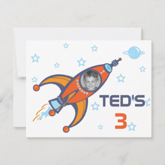 Invitación de cumpleaños para niños - cohete