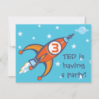 Invitación de cumpleaños para niños - cohete