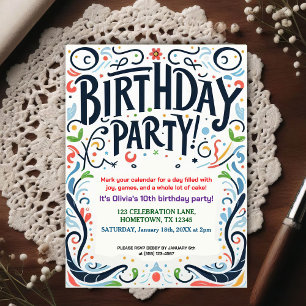 Invitación de cumpleaños para niños colorida