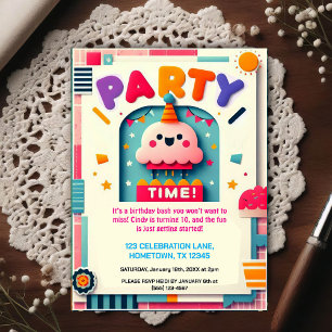 Invitación de cumpleaños para niños colorida