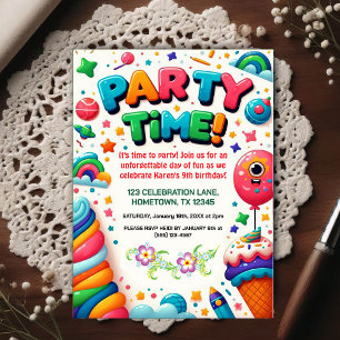Invitación de cumpleaños para niños colorida
