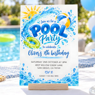 Invitación de cumpleaños para niños con acuarela p