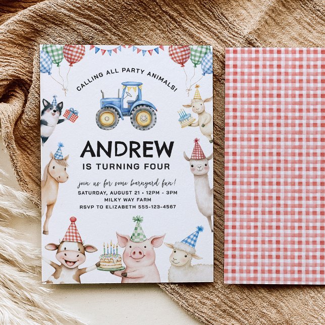 Invitación de cumpleaños para niños con animales d (Subido por el creador)