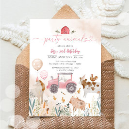 Invitación de cumpleaños para niños con animales d