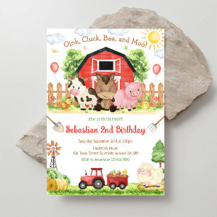 Invitación de cumpleaños para niños con animales d